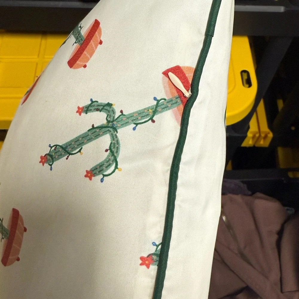 Holiday Pillow with Cactus Design